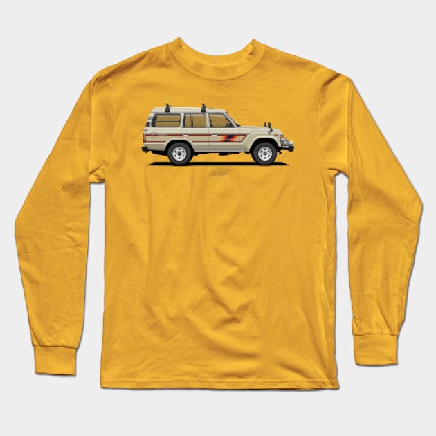 Land Cruiser 60 High Roof Tan Color Long Sleeve T-Shirt by ARVwerks